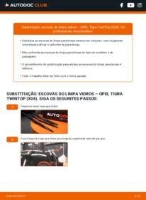 Como realizar a substituição de Escovas do Limpa Vidros 1.4 (R97) Opel Tigra Twintop
