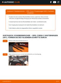 Wie der Austausch bewerkstelligt wird: Scheibenwischer 1.3 CDTI 16V (F08, W5L) Opel Corsa C Kastenwagen