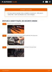 Como realizar a substituição de Escovas do Limpa Vidros 1.6 16V (F69) Opel Astra G Sedan