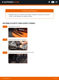 Kaip atlikti keitimą: VAUXHALL ASTRA Mk IV (G) Coupe (F67) 2.2 16V Valytuvo gumelė