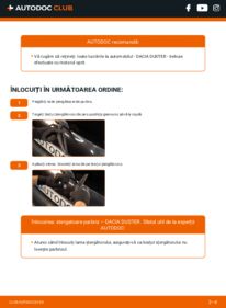 Cum să efectuați înlocuirea: Lamela stergator Dacia Duster 1 1.5 dCi 4x4 (HSMC, HSMD)