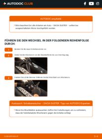 Wie der Austausch bewerkstelligt wird: Scheibenwischer 1.5 dCi 4x4 (HSMC, HSMD) Dacia Duster 1