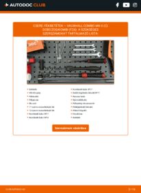 Hogyan végezze a cserét: 1.3 CDTI 16V VAUXHALL COMBO Mk II (C) Box Body / Estate (F25) Fékbetét