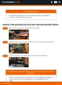 Πώς να πραγματοποιήσετε αντικατάσταση: Μάκτρο καθαριστήρα na Avensis Verso (M2) 2.0 D (CLM20_)