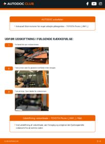 Hvordan man udfører udskiftning af: Viskerblade på 2.0 16V (SXM10_) Toyota Picnic MPV