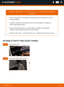 Kaip atlikti keitimą: TOYOTA Aurion (_V5_) 3.5 (GSV50) Oro filtras, keleivio vieta