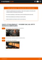 Kuinka vaihtaa Pyyhkimet VW DERBY (86C, 80) -malliin - vinkkejä ja temppuja