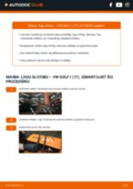 Stikla tīrītāja slotiņa priekšā un aizmugurē maiņa VW GOLF I (17): ceļvedis pdf