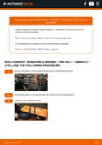 Online manual on changing Wipers yourself on VW GOLF I Cabriolet (155)
