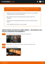 Tutorial passo a passo em PDF sobre a substituição de Escovas do Limpa Vidros no VW SCIROCCO (53)
