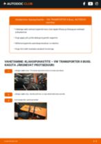 Samm-sammuline PDF-juhend VW TRANSPORTER II Bus Pesurikumm asendamise kohta