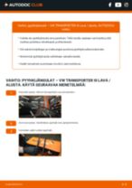 Vaiheittainen PDF-opas: kuinka vaihtaa VW TRANSPORTER III Platform/Chassis -mallin Pyyhkijänsulat