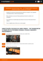 Mudar Escovas do Limpa Vidros dianteiro e traseiro VW TRANSPORTER II Platform/Chassis: guia pdf