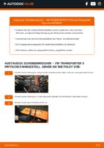 VW TRANSPORTER II Platform/Chassis Scheibenwischer hinten und vorne tauschen: Handbuch pdf