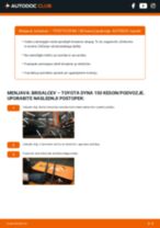 Vodič PDF po korakih za menjavo TOYOTA DYNA 150 Platform/Chassis Metlica brisalnika stekel