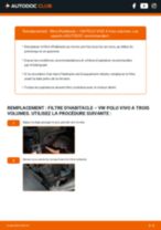 Tutoriel PDF étape par étape sur le changement Filtre d'Habitacle VW Polo 86c