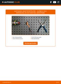 Wie der Ersatz vollführt wird: Kraftstofffilter 1.8 A110 II
