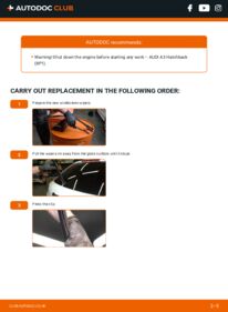 How to carry out replacement: Wiper Blades 2.0 TDI 16V Audi A3 8P