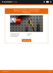 Kako izvesti menjavo: Filter goriva Roomster Praktik (5J) 1.4 TDI