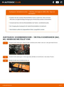 Wie der Ersatz vollführt wird: Scheibenwischer 1.0 Cat VW Polo 86c