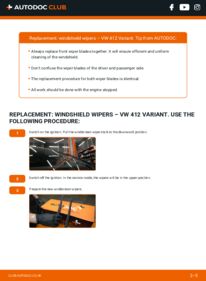 How to carry out replacement: Wiper Blades 1.7 VW 412 Variant