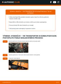 Ako vykonať výmenu: Stieracia liżta na Transporter T3 Valník/Podvozok 1.6 TD
