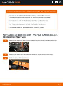 Wie der Wechsel durchführt wird: Scheibenwischer VW Polo 2 86C 1.0 tauschen