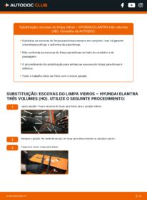 Como realizar a substituição de Escovas do Limpa Vidros 1.6 CVVT HYUNDAI ELANTRA Saloon (HD)