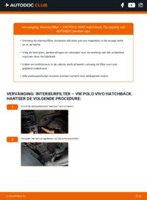 Vervanging uitvoeren: Interieurfilter 1.4 VW POLO VIVO Hatchback