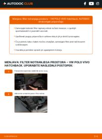Kako izvesti menjavo: Filter notranjega prostora Polo Vivo Hatchback 1.4