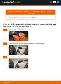 Como realizar a substituição de Escovas do Limpa Vidros 1.4 TDCi Ford Fiesta Mk6 Van