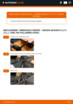 Changing Wiper Blades NISSAN QASHQAI: workshop manual