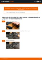 Mudar Escovas do Limpa Vidros dianteiro e traseiro NISSAN Qashqai III (J12): guia pdf