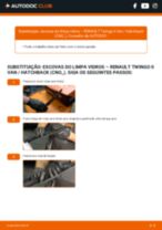 O guia profissional para substituir o produto Escovas do Limpa Vidros no teu RENAULT Twingo II Kasten / Schrägheck (CNO_) 1.2 (CN01, CN06)