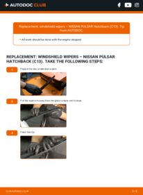 How to carry out replacement: Wiper Blades 1.5 dCi Nissan Pulsar c13