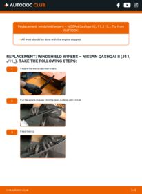How to carry out replacement: Wiper Blades 1.5 dCi Nissan Qashqai J11