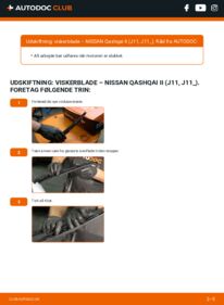 Hvordan man udfører udskiftning af: Viskerblade på 1.5 dCi Nissan Qashqai 2
