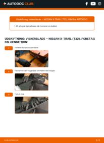 Hvordan man udfører udskiftning af: Viskerblade på 1.6 dCi (T32) Nissan X-Trail T32