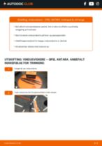 PDF med trinn for trinn-veiledning for bytte av OPEL ANTARA Vindusviskere