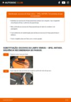 Tutorial passo a passo em PDF sobre a substituição de Escovas do Limpa Vidros no OPEL ANTARA