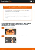 Mudar Escovas do Limpa Vidros dianteiro e traseiro OPEL VIVARO Platform/Chassis (E7): guia pdf