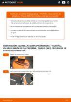 La guía profesional para realizar la sustitución de Escobillas de Limpiaparabrisas en tu VAUXHALL VIVARO Platform/Chassis (E7) 2.0 CDTI