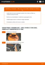 Trin-for-trin PDF-tutorial om skift af OPEL VIVARO Box (F7) Viskerblade