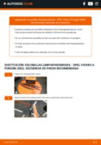 La guía profesional para realizar la sustitución de Escobillas de Limpiaparabrisas en tu Opel Vivaro Furgón 2.0 CDTI (F7)