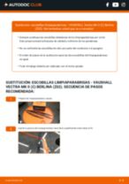 Cambiar Escobillas de Limpiaparabrisas VAUXHALL VECTRA: manual de taller
