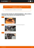 La guía profesional para realizar la sustitución de Escobillas de Limpiaparabrisas en tu Opel Astra G Familiar 1.6 16V (F35)
