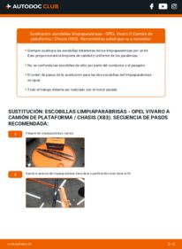 Cómo sustitución de Escobillas de Limpiaparabrisas 2.0 CDTI OPEL VIVARO Platform/Chassis (E7)