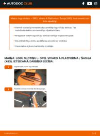 Kā veikt nomaiņu: 2.0 CDTI OPEL VIVARO Platform/Chassis (E7) Stikla tīrītāja slotiņa
