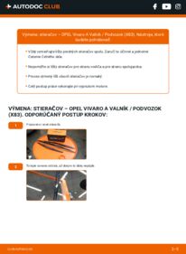 Ako vykonať výmenu: Stieracia liżta na Vivaro A Valník / Podvozok (X83) 2.0 CDTI