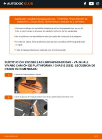 Cómo sustitución de Escobillas de Limpiaparabrisas 2.0 CDTI VAUXHALL VIVARO Platform/Chassis (E7)